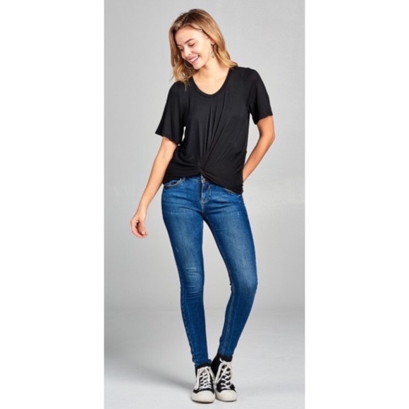 Twist Bottom Black Top - Picture 3 of 4